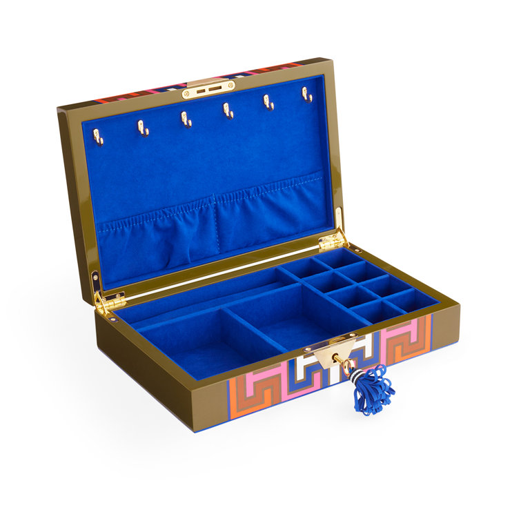 Madrid High-Gloss Lacquer Jewelry Box with Brass Keyplate