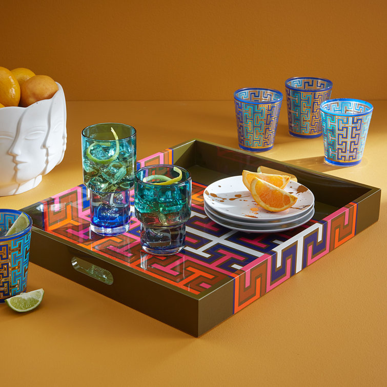 Colorful Rectangular Lacquer Decorative Tray
