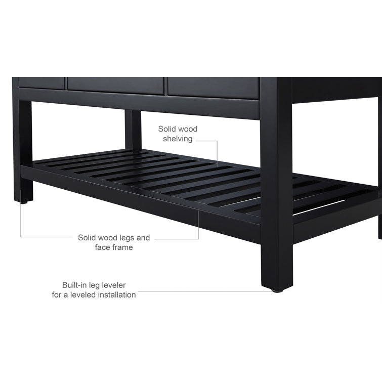 Elizabeth 72" Black Onyx Double Freestanding Bath Vanity Set