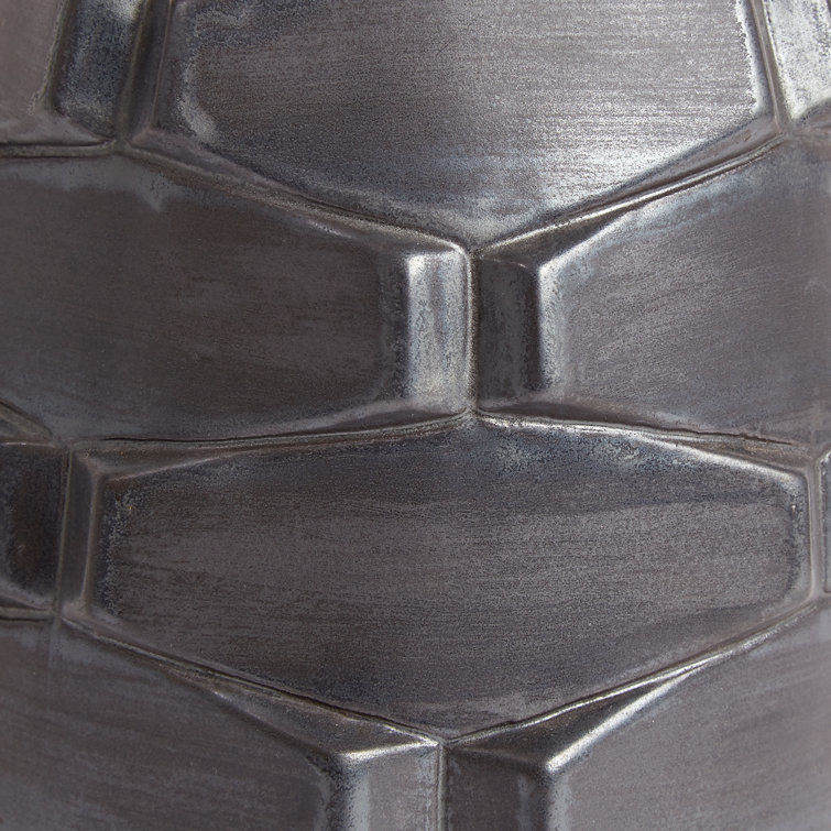 Matte Black Geometric Ceramic Table Vase