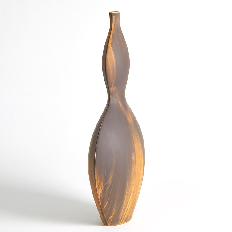 Helios Matte Brown Ceramic Table Vase