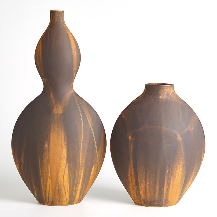 Helios Matte Brown Ceramic Table Vase