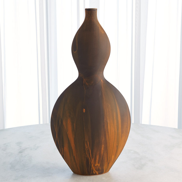 Helios Matte Brown Ceramic Table Vase