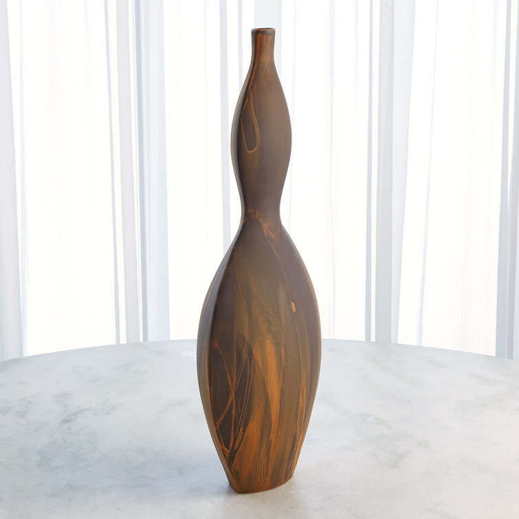 Helios Matte Brown Ceramic Table Vase