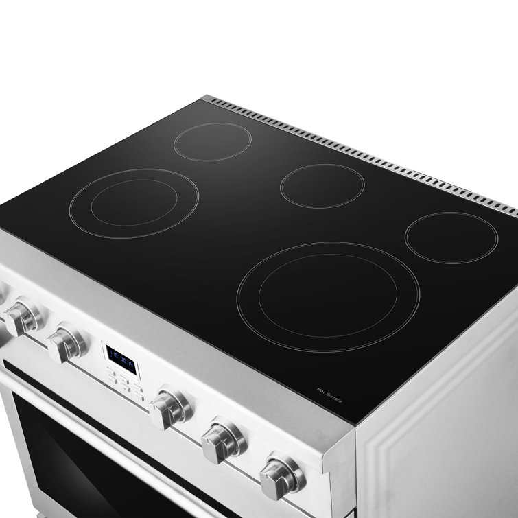 36" Stainless Steel Electric Convection Range with Ceramic Glass Cooktop
