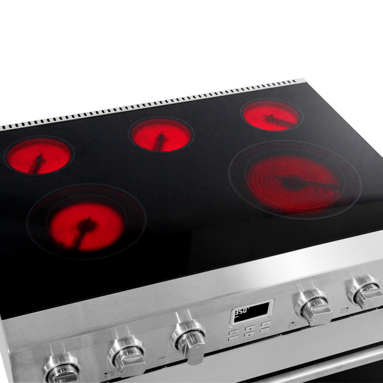 36" Stainless Steel Electric Convection Range with Ceramic Glass Cooktop