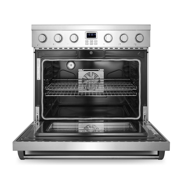 36" Stainless Steel Electric Convection Range with Ceramic Glass Cooktop