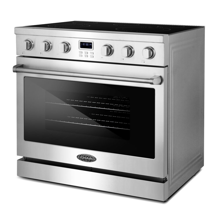 36" Stainless Steel Electric Convection Range with Ceramic Glass Cooktop