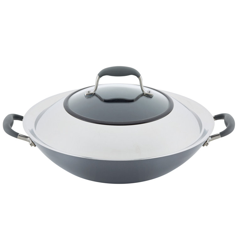 14-Inch Moonstone Hard Anodized Nonstick Wok with Lid