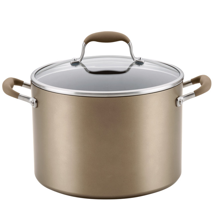 Bronze 10-Quart Hard-Anodized Aluminum Nonstick Stockpot with Lid