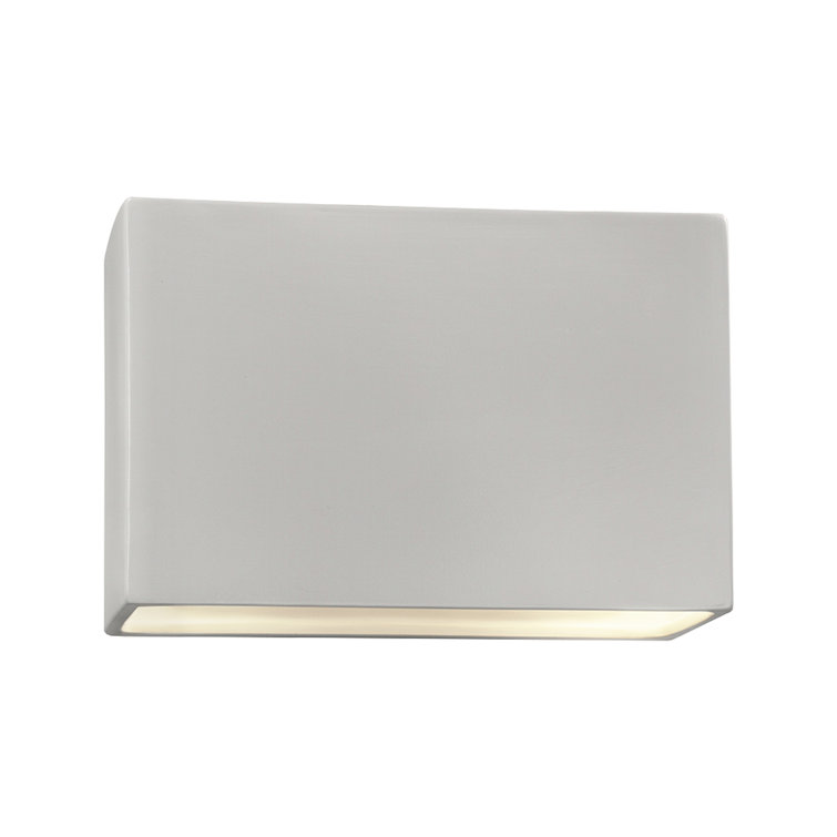 White Ceramic 10" Dimmable Outdoor Wall Sconce