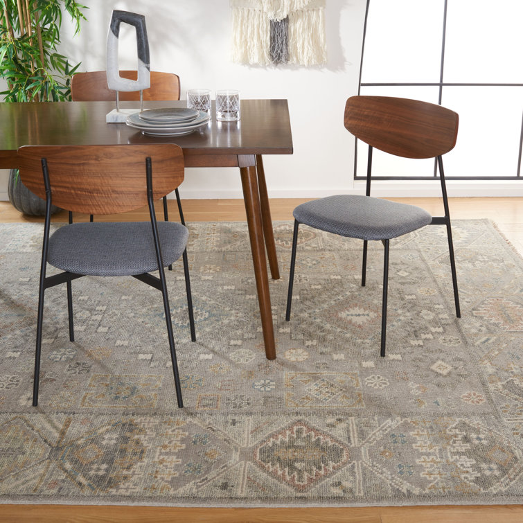 Gray and Ivory Hand-Knotted Wool 6' x 9' Area Rug