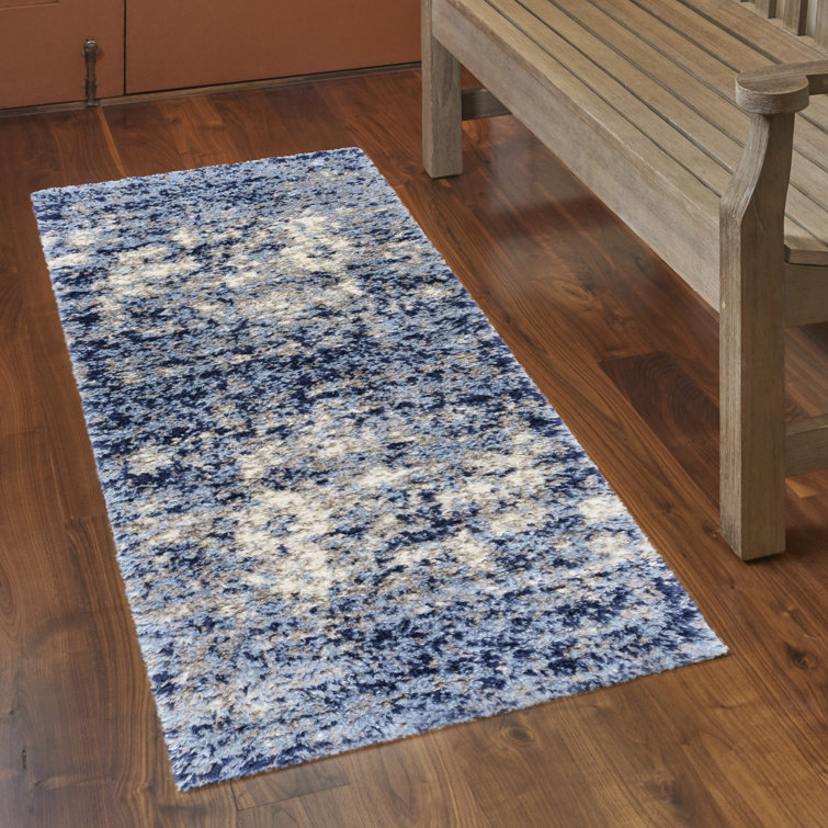 Holmby Blue 2.5' x 6' Synthetic Shag Runner Rug