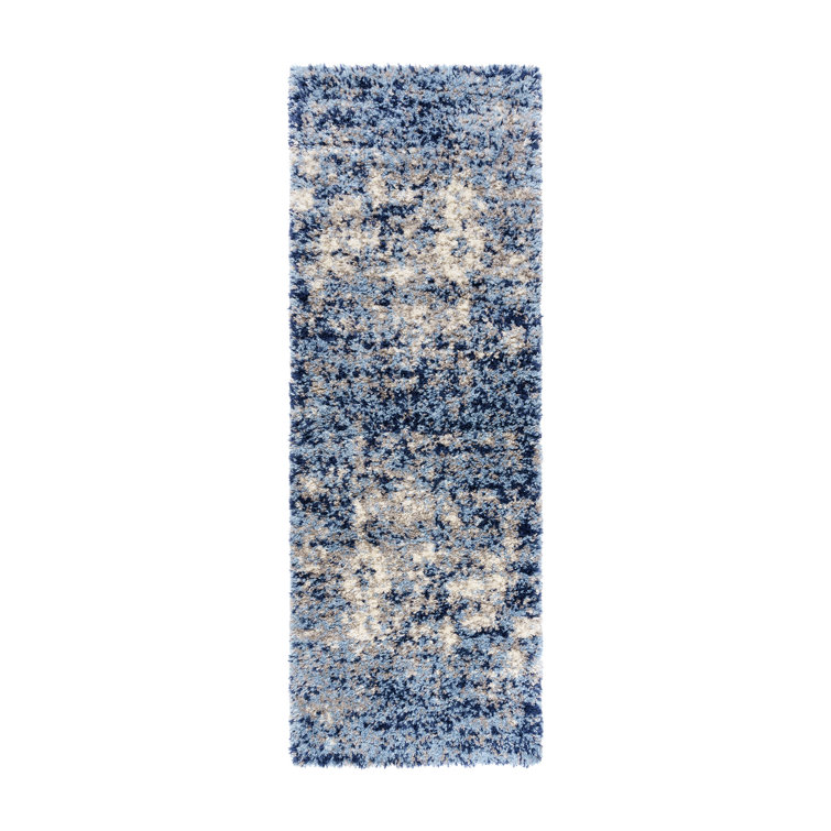 Holmby Blue 2.5' x 6' Synthetic Shag Runner Rug