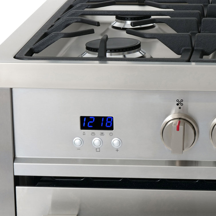 36-Inch Stainless Steel Dual Fuel Convection Range with 5 Burners