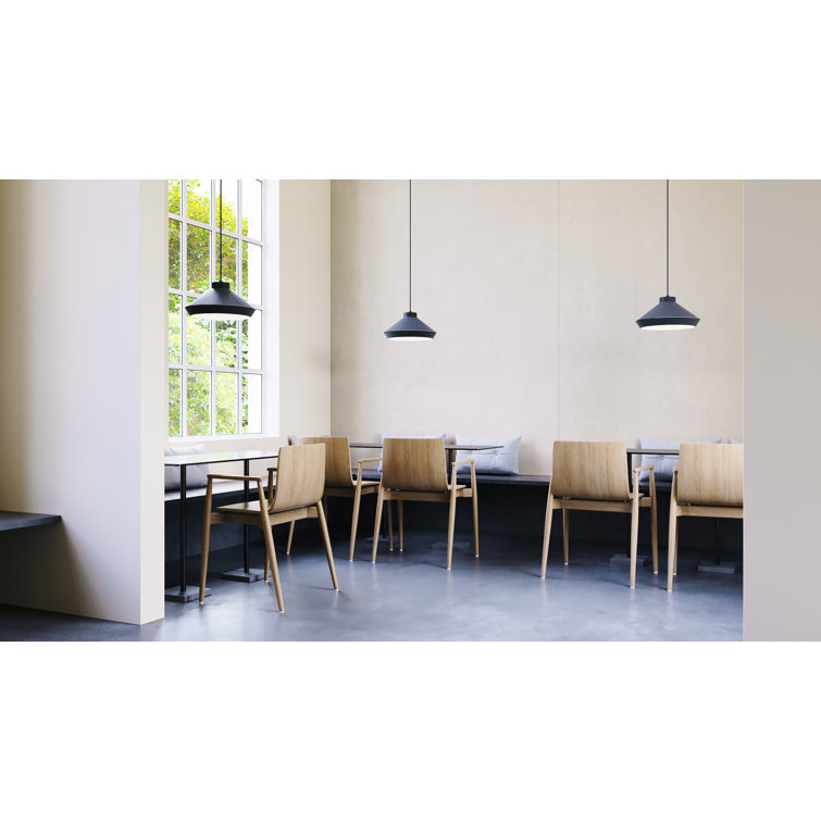 Koma 7.25" Modern LED Pendant Light in Satin Black
