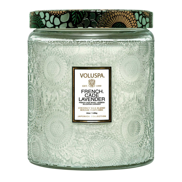 French Cade Lavender Scented Glass Jar Candle