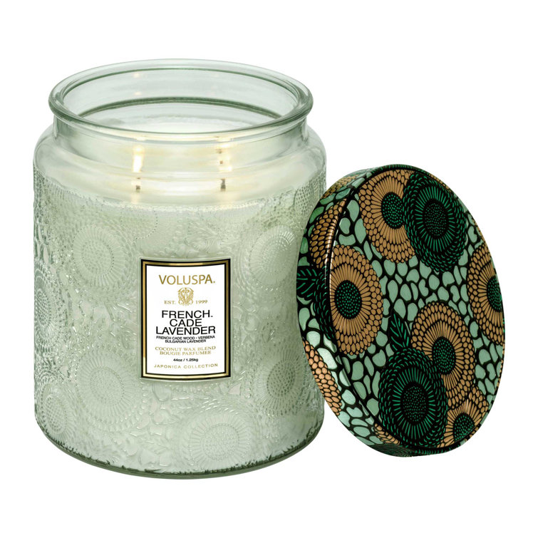 French Cade Lavender Scented Glass Jar Candle