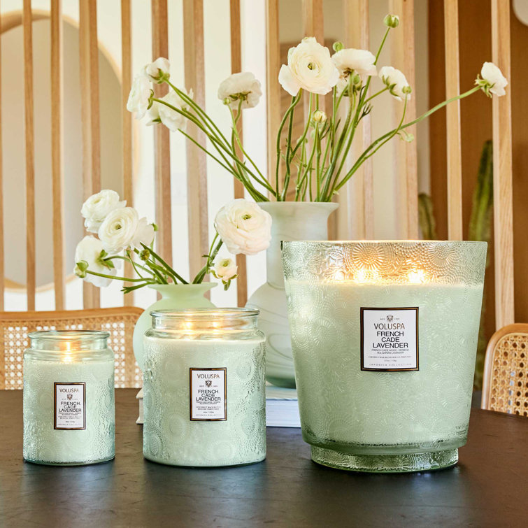 French Cade Lavender Scented Glass Jar Candle