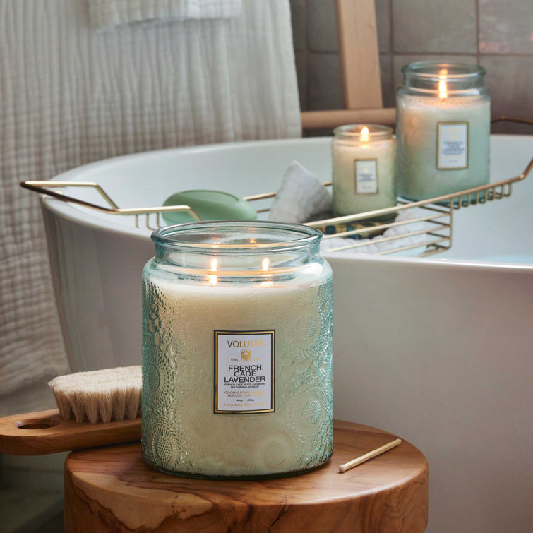 French Cade Lavender Scented Glass Jar Candle