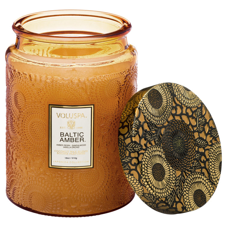 Amber Scented Coconut Wax Jar Candle, 18 oz