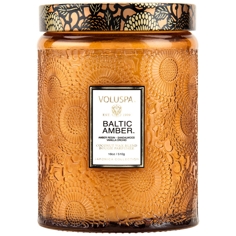 Amber Scented Coconut Wax Jar Candle, 18 oz
