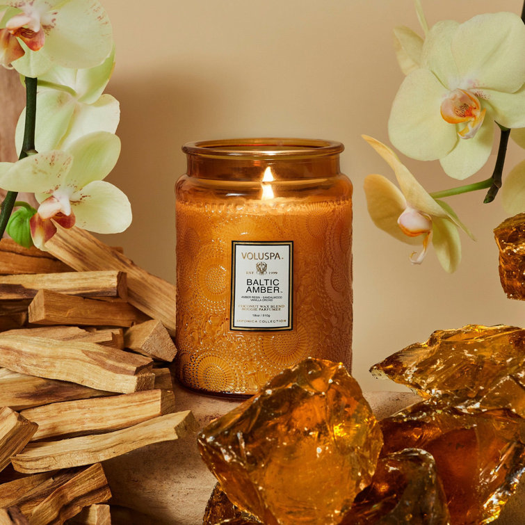 Amber Scented Coconut Wax Jar Candle, 18 oz