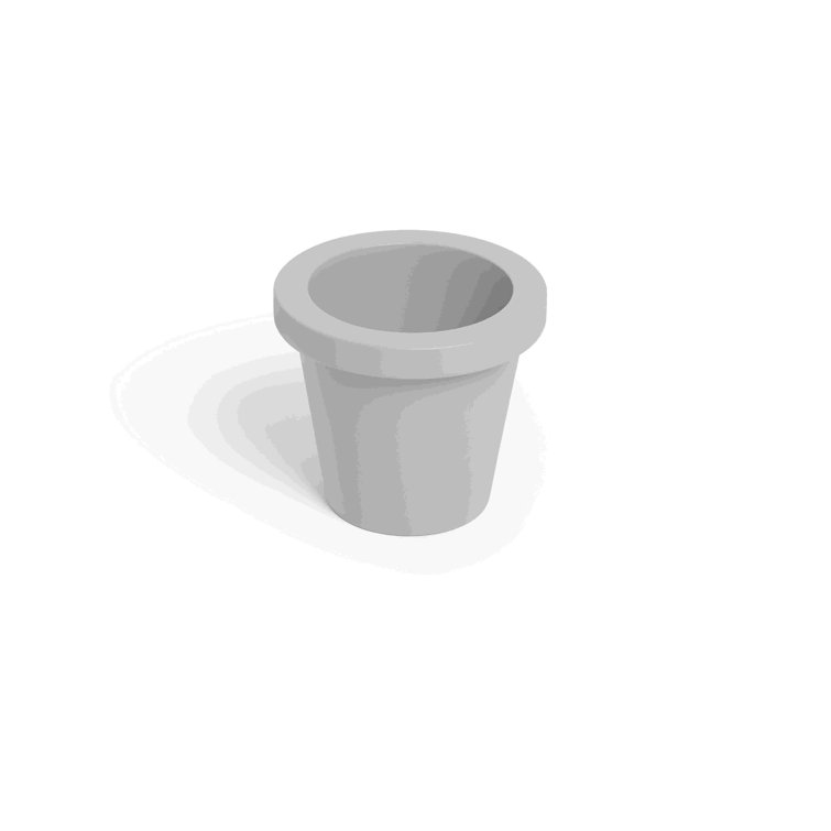 Bakkes Round Light Gray Metal Planter Side Table
