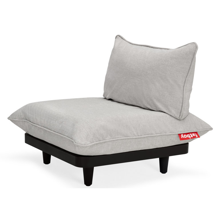 Mist Cushioned Black Recycled Polypropylene Outdoor Chair