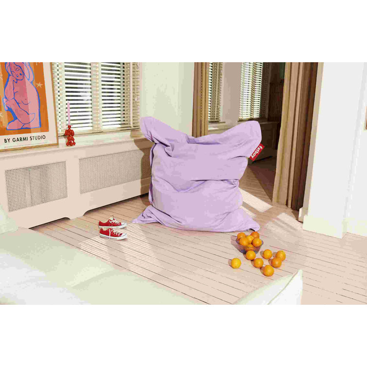 Large Black Cotton Bean Bag Chair with Removable Cover