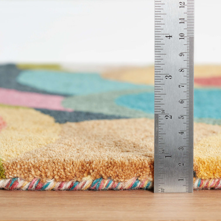 Handmade Multicolor Wool Tufted Rectangular Rug 3x5