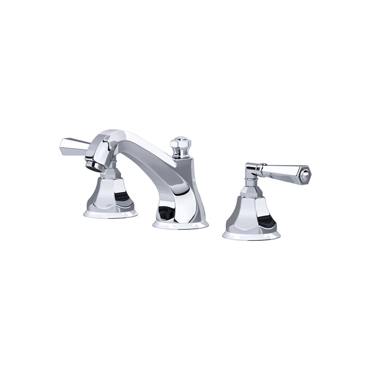 Elegant Polished Nickel 3-Hole Widespread Faucet with Crystal Handles