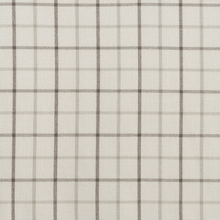 Gray Plaid Light-Filtering Polyester Curtain Panel