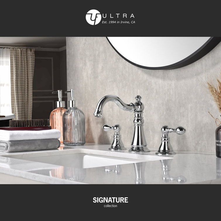 Polished Chrome Traditional Widespread Bathroom Faucet