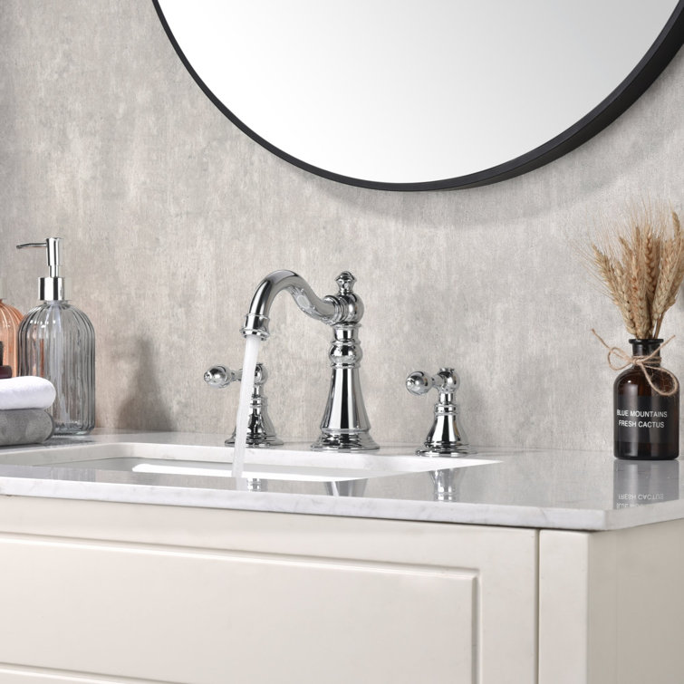 Polished Chrome Traditional Widespread Bathroom Faucet