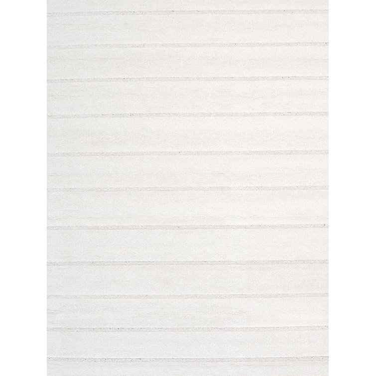Sutton Ivory Stripe Synthetic Rectangular Area Rug