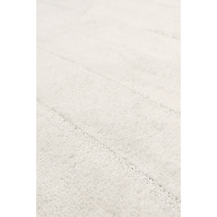 Sutton Ivory Stripe Synthetic Rectangular Area Rug