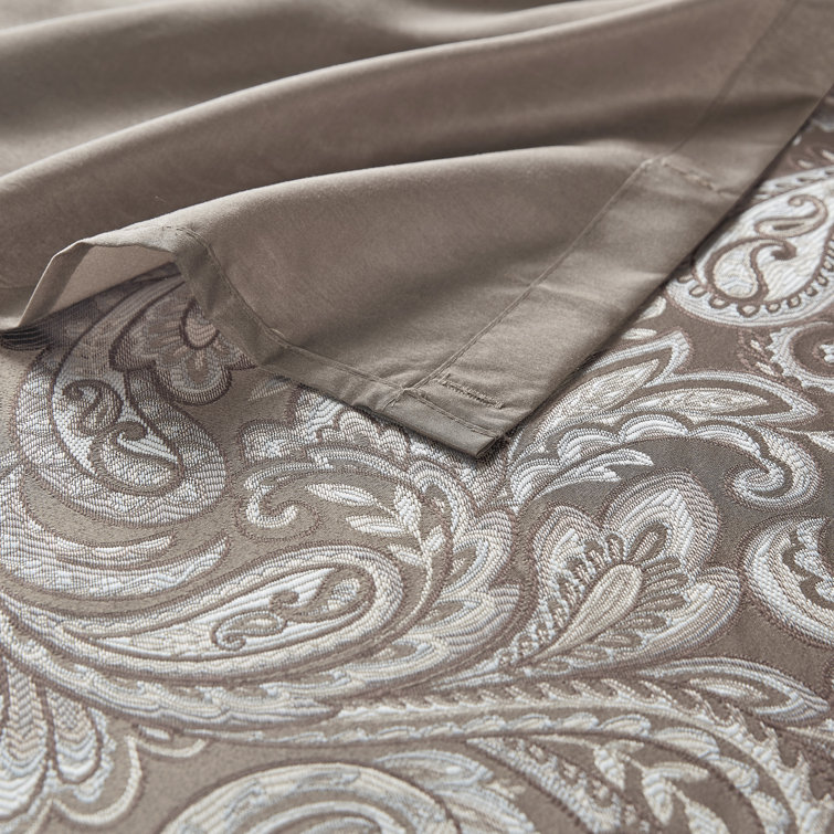 Charlotte Blue and Brown Jacquard Paisley Shower Curtain