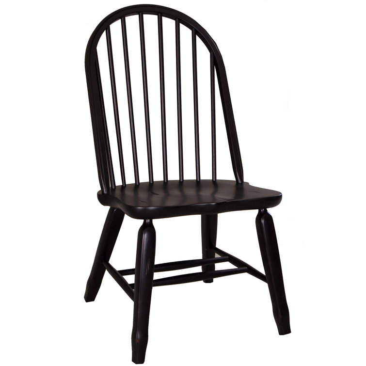 Black Wood Bow Back Side Chair, 40.66" Tall