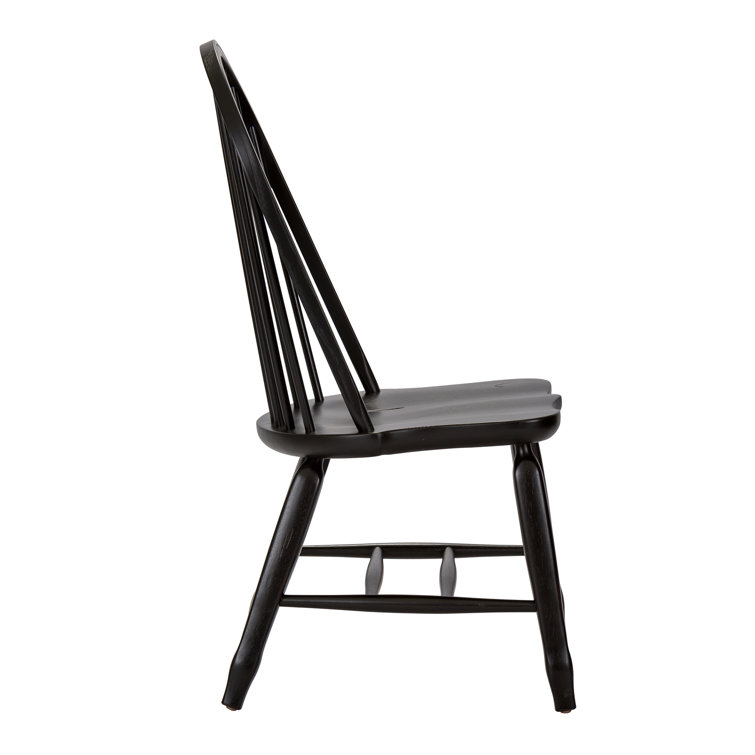 Black Wood Bow Back Side Chair, 40.66" Tall