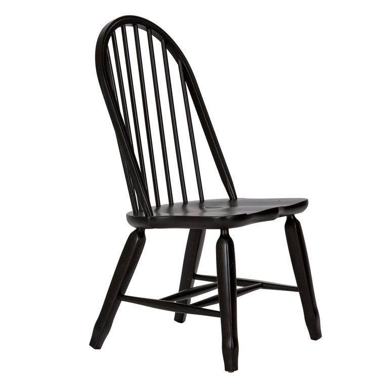 Black Wood Bow Back Side Chair, 40.66" Tall