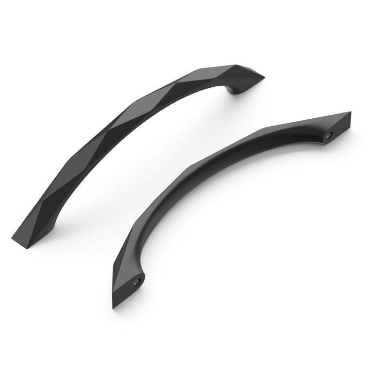 Matte Black Geometric Kitchen Cabinet Handles 5-1/16"