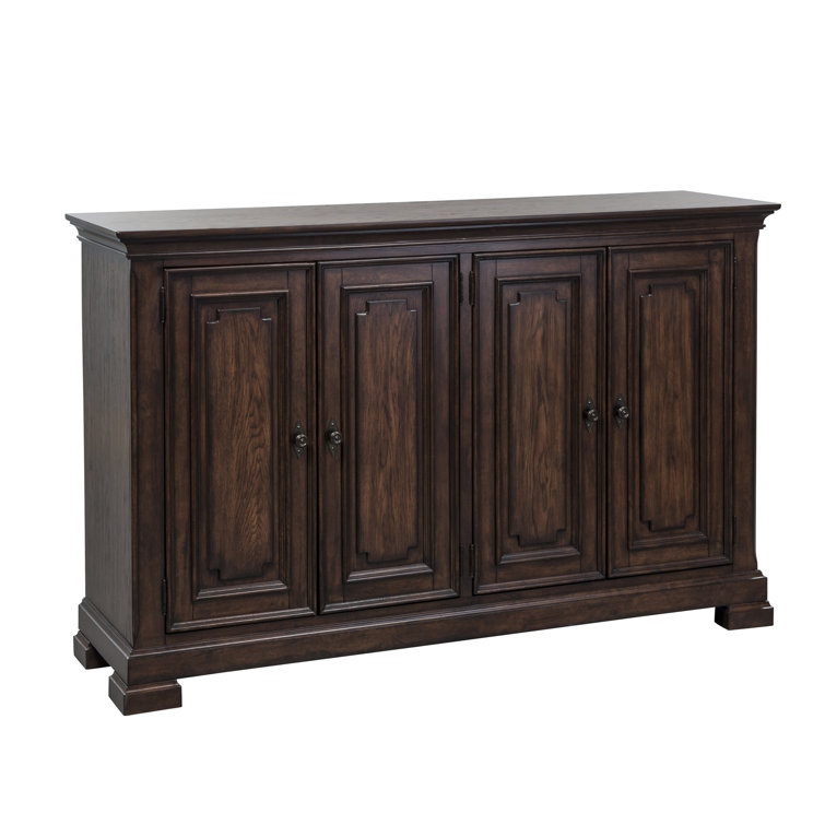 Armand Medium Brown Rubberwood Buffet with Antique Pewter Knobs
