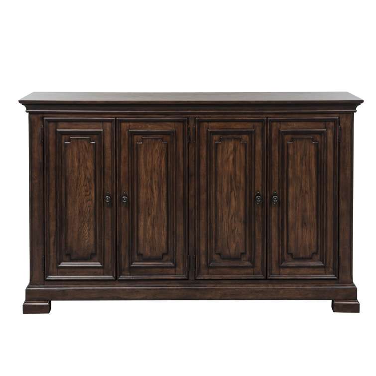 Armand Medium Brown Rubberwood Buffet with Antique Pewter Knobs