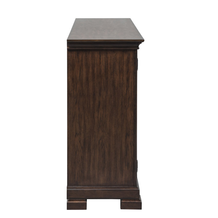 Armand Medium Brown Rubberwood Buffet with Antique Pewter Knobs