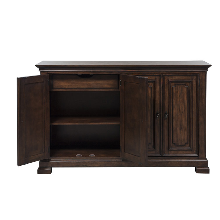 Armand Medium Brown Rubberwood Buffet with Antique Pewter Knobs