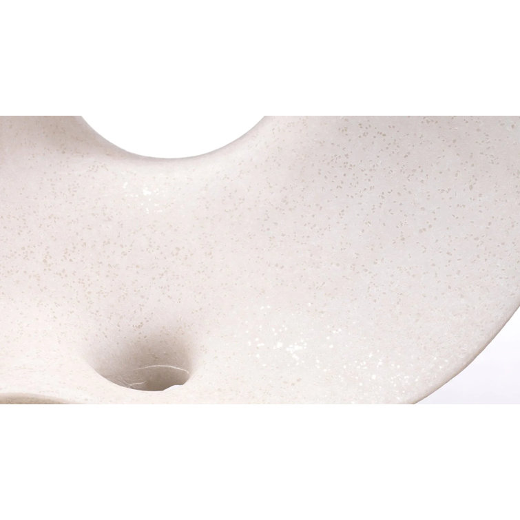 White Polyresin Sculptural Table Lamp with Linen Shade