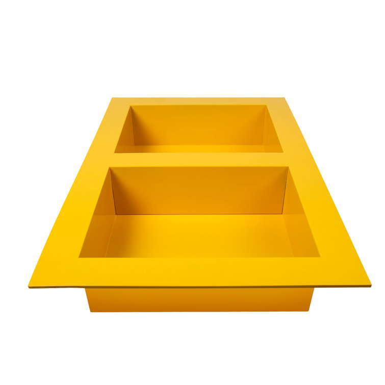 Yellow Stainless Steel Double Shelf Wall Niche for Shower