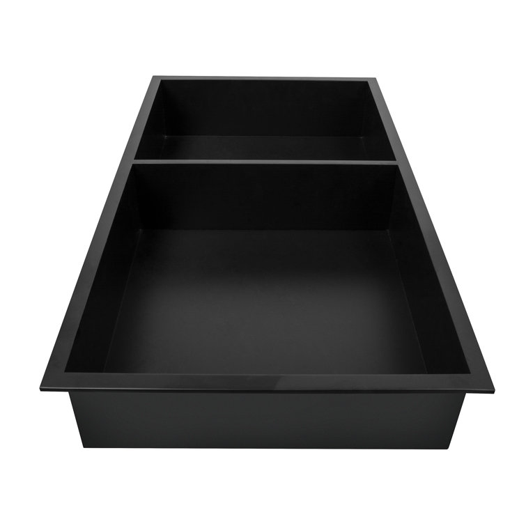 Matte Black Stainless Steel Wall Mount Shower Niche with Double Shelf