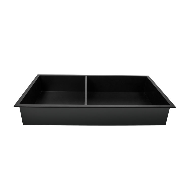 Matte Black Stainless Steel Wall Mount Shower Niche with Double Shelf